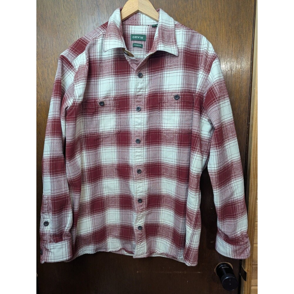 Orvis Perfect Flannel Shirt Men’s XXL Tall 2XLT Red White Plaid Wilderkind